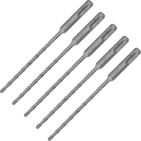Lot de 5 forets à percussion rotatifs de 160 mm de longueur, à 2 goujures, à pointe carbure auto-centreuse, pour brique, pierre et béton (5 mm/0,2 po). (1/5)