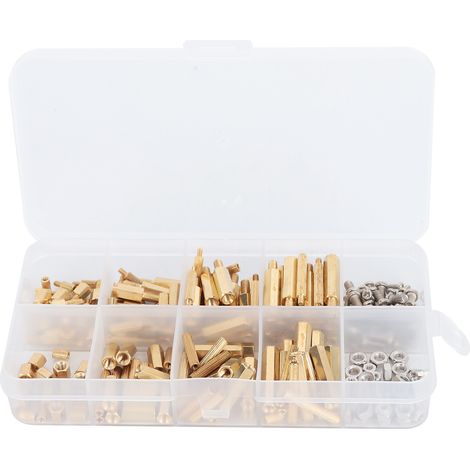 Kit de 240 vis et écrous hexagonaux en laiton M2/M3 pour équipements de communication et de bureau électroniques (1/5)