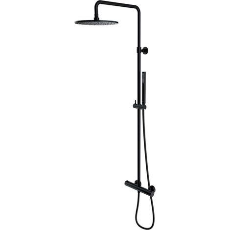OMNIRES Y - Set de ducha con termostato, diámetro 25 cm, negro Y1244SUBL (1/2)