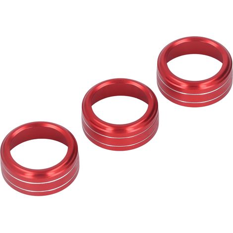 Ensemble de 3 pièces de garniture de bouton de commande de climatisation rouge pour console centrale intérieure, accessoires de remplacement pour Mazda 3 6 (1/5)