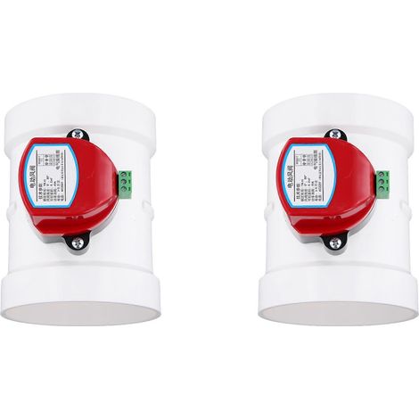 Deux registres électriques en plastique/clapets anti-retour en PVC/régulateurs de débit d'air pour conduits, compatibles avec les conduits de ventilation, 220 VCA, 110 mm. (1/5)