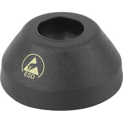 KIPP Teller antistatisch Form B Ø 39mm Thermoplast schwarz Anti-Slip-Platte (1/3)