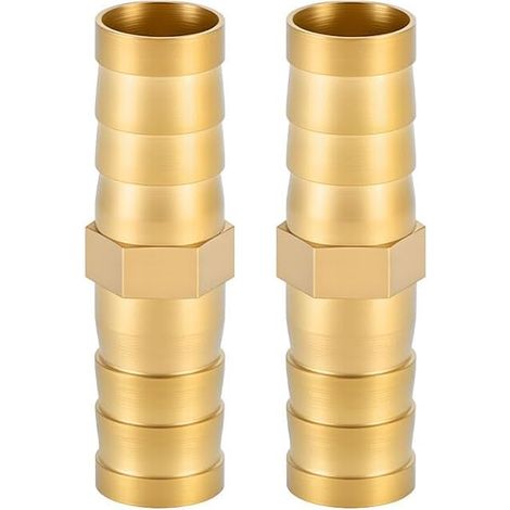 Lot de 2 Raccords à Douille en Laiton 14 mm, Raccord Droit pour Tuyaux d’Air, de Gaz, d’Eau et de Carburant (1/5)