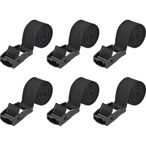 6er Set Spanngurte 0,5m Schwarz mit 250kg Belastbarkeit