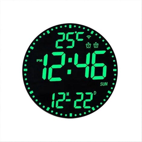 Horloge électronique numérique calendrier murale, horloge décorative pour salon, horloge intelligente colorée A (1/5)