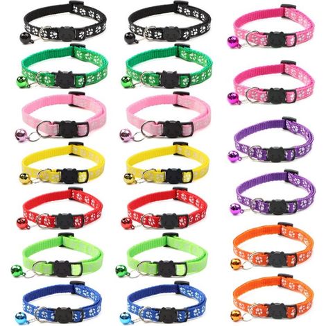 Beyamis Colliers de sécurité anti-asphyxie pour chats, multicolores, lot de 20 (1/5)