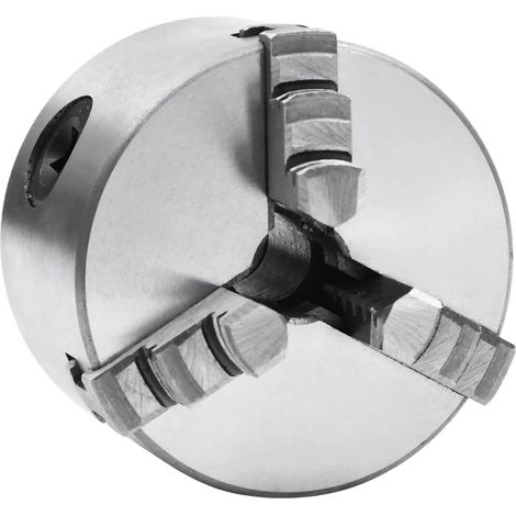 Vidaxl – Mandrin auto-centrant 3 mâchoires 80 mm – Acier haute dureté – Précision de serrage sur surfaces solides et creuses – Accessoire pour tour à métaux (1/5)