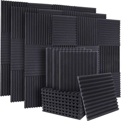 50 PièCes Panneaux Insonorisants en Mousse InsonoriséE Acoustique D'Isolation Phonique Cale pour Murs de Studio Plafond, 1X12X12 Pouces (1/4)
