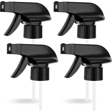 Set mit 4 Ersatz-Sprühdüsen – Schwarzer Kunststoff – Verstellbar und auslaufsicher – Für Garten und Haushalt – 22 cm Schlauch (1/5)