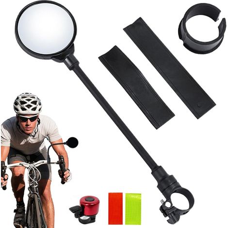 Rétroviseur gauche pour vélo électrique - Rétroviseur pour vélo électrique - Rétroviseur de guidon - Kit rétroviseur - Comprend des autocollants réfléchissants et une sonnette (1/5)