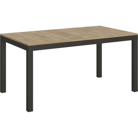 Table à manger extensible Karry evolution 160 à 264 cm 4 pieds-Naturel-4 pieds-160 à 264 cm (1/5)