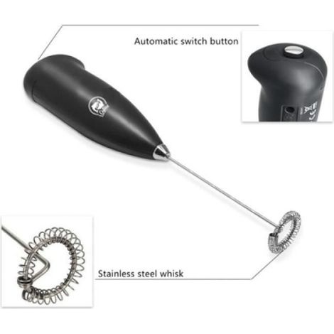 Mousseur à lait - - Electrique à main - 250 ml - Poignée ergonomique - Métallique (1/4)