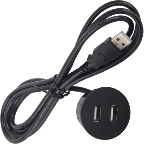 2 USB-Ladebuchsen mit 1,5 m Kabel, integrierte Installation, 5 V, 1 A, vielseitig einsetzbar für Mobiltelefone, Kameras, Tablets und USB-Ausgänge (1/5)