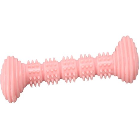Niedliche, knochenförmige Kauspielzeuge aus Gummi für Hunde, zur Reinigung und zum Abschleifen der Zähne von Welpen, für kleine und mittelgroße Hunde, rosa (1/5)