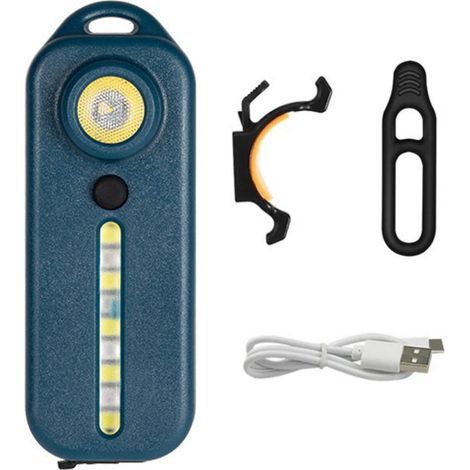 Feu arrière de vélo LED rouge et bleu, lampe tactique d'épaule avec clip, rechargeable USB, pour casque.