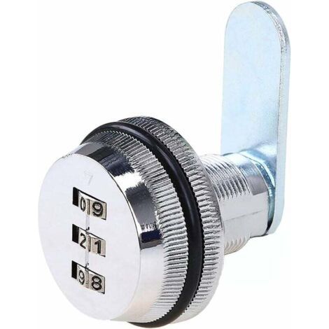 Serrure à Code Serrure codée d’armoires de Tiroirnumérique Mécanique Code à Combinaison 3 Chiffres en Alliage de Zinc pour Armoire Placard Tiroir Boîte Aux Lettres (0,5-10mm) (1/3)