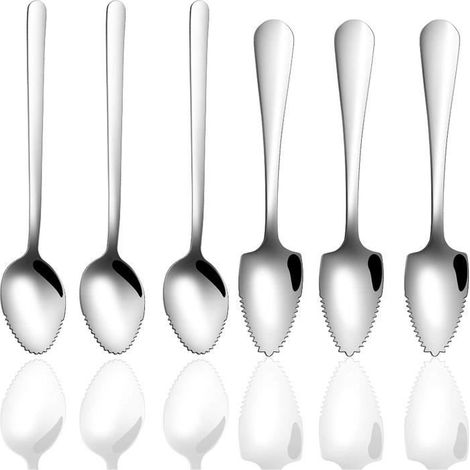Cuillère à Fruits - Inox - 6pcs - Multifonctionnelle - Ergonomique - Facile à Nettoyer (1/4)