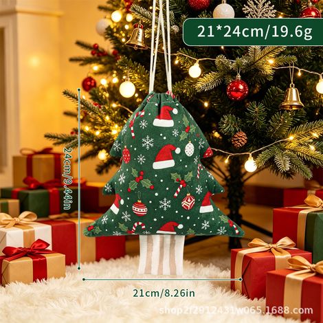 Beutel mit Kordelzug, Weihnachtsdekoration, Christbaumschmuck, Geschenktüte