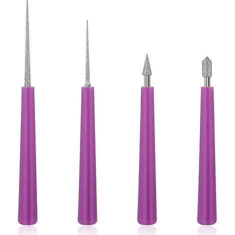 4 alésoirs à pointe diamantée pour la fabrication de bijoux. outil d'agrandissement de trous pour verre. plastique et métal (1/5)