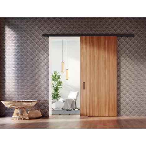 Kit complet pour porte coulissante d'intérieur bois - vantail de 60 kg - finition aluminium anodisé - PORTA 60 HMD - HAWA