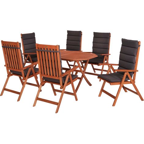 Vitoria Set 13tlg Eucalyptus Klapptisch 135 x 85 cm