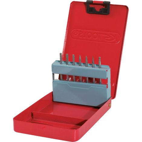 KS Tools - Jeu de 7 fraises HM, diamètre 3 mm x queue 3 mm - 515.3207
