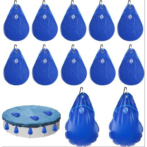 Poids de Couverture de Piscine avec Crochets Sacs d'eau à Suspendre pour Couverture de Piscine Poids de Bâche de Piscine d'hiver pour Kit de Fermeture de Piscine (1/5)