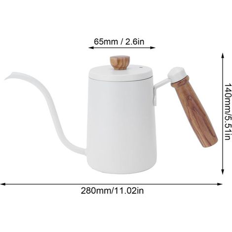Caffettiera in acciaio inox 304 con manico in legno da 600 ml (1/4)