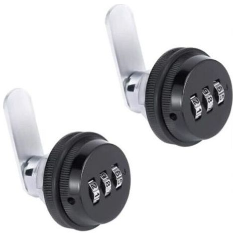 2er-Pack 3-stelliges mechanisches Codeschloss – Nockenschloss 19 × 30 mm, schwarz, für Schrank, Spind, Schublade, Briefkasten (1/5)