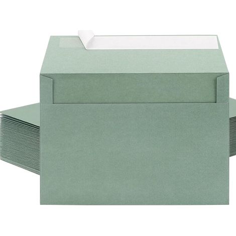 Enveloppes vertes (40 pièces) - Enveloppes autocollantes - Enveloppes carrées - Bandes autocollantes plates nervurées - 11 x 16 cm - Enveloppes sans fenêtre - Idéales pour Noël, les cartes de vœux et (1/5)