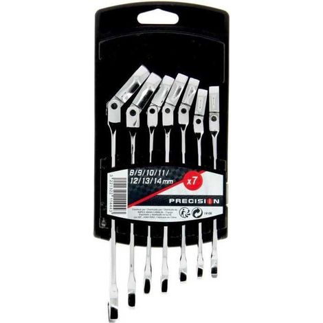 Präzisionsstahl-Set 7 Mischschlüssel mit Ratsche aus Stahl