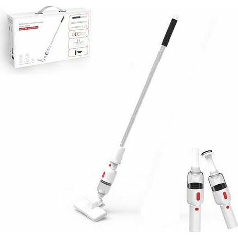 Aspirateur à main, Aspirateur balais,Aspirateur voiture, Suceur plat, Blanc, Sans fil,Aspirer et balayer en même temps,Puissance d'aspiration élevée, KINSI (1/5)