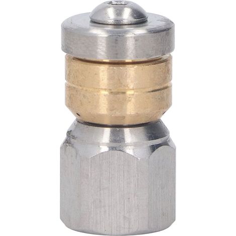 Buse de nettoyeur haute pression en acier inoxydable et laiton, mini buse compacte pour débouchage d\'égout, pour eau chaude et froide, 5000 PSI, filetage femelle G1/4". (1/5)