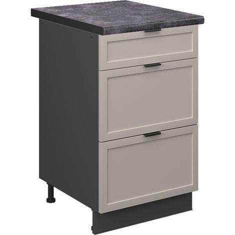 Küchenschränke Fame-Line, GrauBeige, 50 cm , AP Anthrazit, Vicco