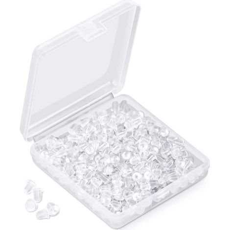 Coussinets de sécurité arrière de boucles d'oreilles en silicone souple, bouchons d'arrêt arrière de rechange (1200 pièces/600 paires)