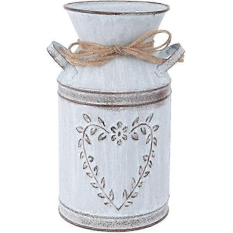 Vintage-Blumentopf aus Eisen, rustikaler Blumenkübel, dekorative Metallvase für Garten, Wohnzimmer und Tisch, Antik-Stil (1/4)