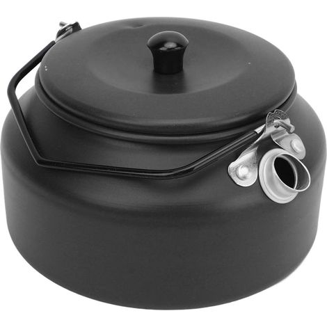 Leichter, tragbarer Wasserkocher mit ergonomischem Griff, eleganter Oberfläche, ideal für Zuhause, Café und Camping – Schwarz (1/5)
