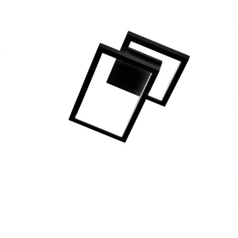 Plafoniera Moderna Cross Alluminio Nero Opaco Led 20W Dimmerabile Ip20