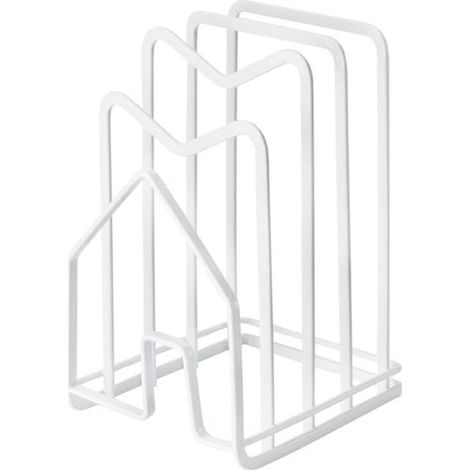 Support Pour Planches À Découper - Rangement Cuisine Vertical - Pour Planche Bois Plastique - Blanc - 1 Pièce (1/4)