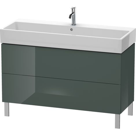 Duravit Meuble sous-lavabo L-Cube vertical 118,4 x 45,9 cm, 2 tiroirs, pour Vero Air 235012, Coloris: Laque Dolomiti Grey brillante - LC677903838 (1/4)