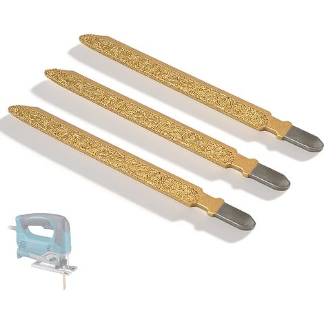 Lames de scie sauteuse diamantée de 100 mm, jeu de 3 disques de coupe sous vide dorés pour granit, marbre, céramique, brique, plastique (1/5)