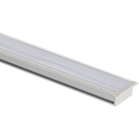 Perfil Aluminio Pisable Suelo para Tiras LED hasta 12 mm Aluminio 2 m Blanco traslúcido