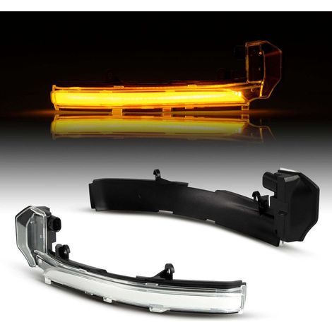 KIT LUCI SPECCHIETTO RETROVISORE ESTERNO CON INDICATORI DI DIREZIONE LED COMPATIBILE CON Jaguar I-Pace, XJ, XF, XE, F-Type, X590, X351, X250 X260, X760, X152 QQ6 , VETRO TRASPARENTE (1/5)