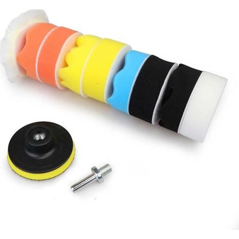 22 pièces Kit d'éponge perçage Tampon Polissage Voiture, Nettoyage Voiture Joint de Mousse de Cirage, pour de Voiture Roue (1/4)
