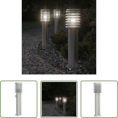 Éclairage extérieur - Lampadaire d'extérieur et sortie argenté 60 cm acier inoxydable (1/5)