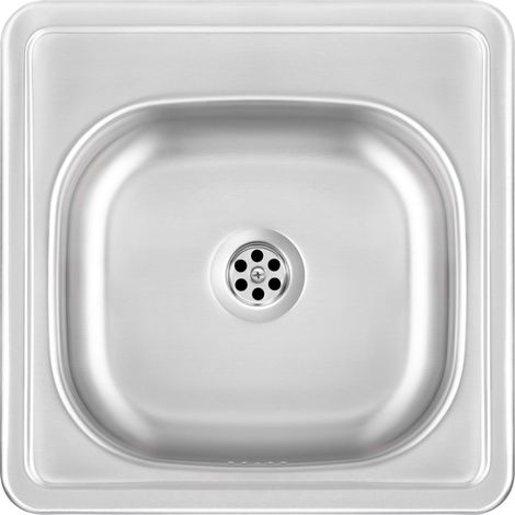 Lavello cucina a incasso in acciaio inox con 1 vasca 38x38 cm finitura satinato - Telivo
