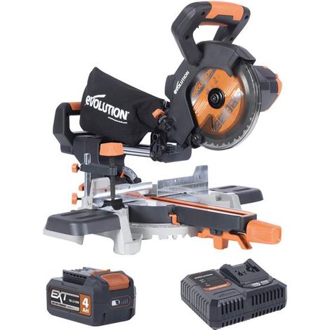 Evolution R185SMS-Li EXT Sliding Mitre Saw 18V 1 x 4.0Ah Li-ion