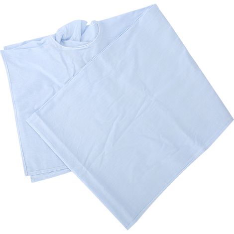 Housse de table de massage en coton doux pour salon de beauté, trou pour visage, bleu clair (1/5)