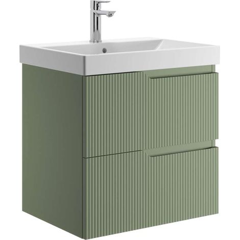 Jika Cubito Style - Mueble para lavabo, 55x57x45 cm, 2 cajones, verde menta H40J4404023541 (1/3)