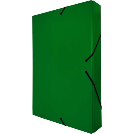Chemise Cartonnée A4, Taille 34 x 24 cm, Épaisseur 5 cm, Pochette de Rangement pour Papiers Administratifs à Fermetures Élastiques, Boîte pour Archives (Dos de 5 cm, Vert) (1/5)